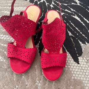 Red sandals size 8.5